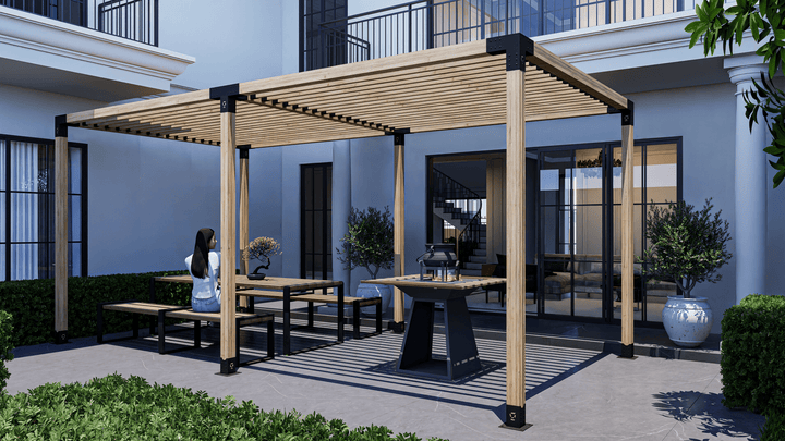 OverGard's modern modular pergola kits and brackets