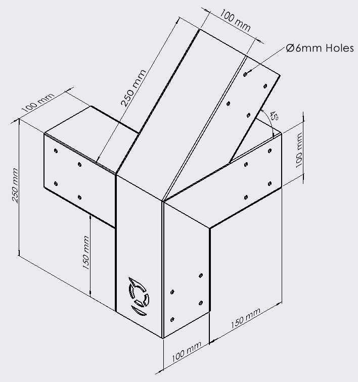 4 Way Corner Bracket (Left Hand) (STD)